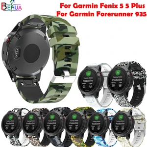 Спортивный силиконовый ремешок 22 мм для Garmin Fenix 5 5 Plus Fenix 6 Forerunn 935 945, сменный модный браслет для часы с узором