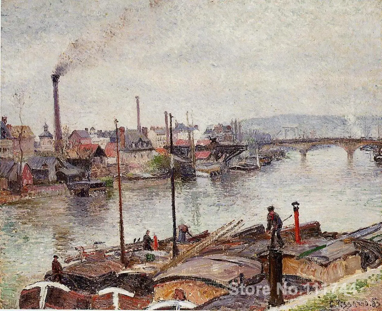Французский импрессионист картины порт Руан II от Camille Pissarro высокое качество