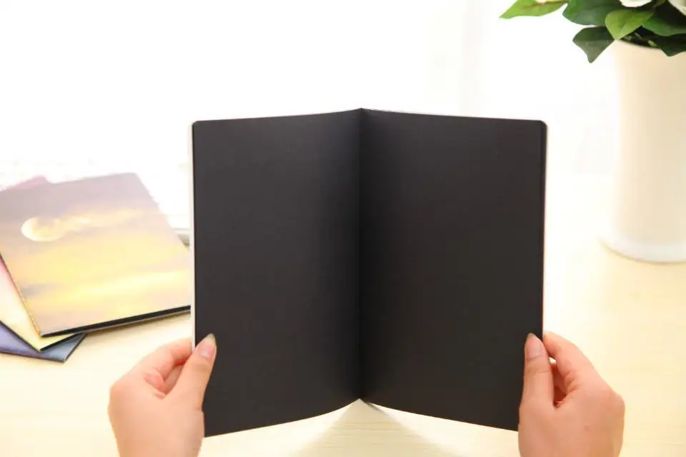 Горячие пустой черный книга бумаге эскиз B5 22 листов Sketchbook дневник рисунок Граффити Мягкая обложка Офис Школьные принадлежности подарок