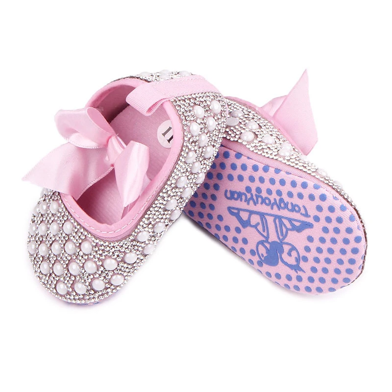 

Summer Spring Baby Girl Shoes Soft Bottom Toddler Girls Princess First Walkers Pearls Bow Bebe Kids Crib shoes Prewalkers