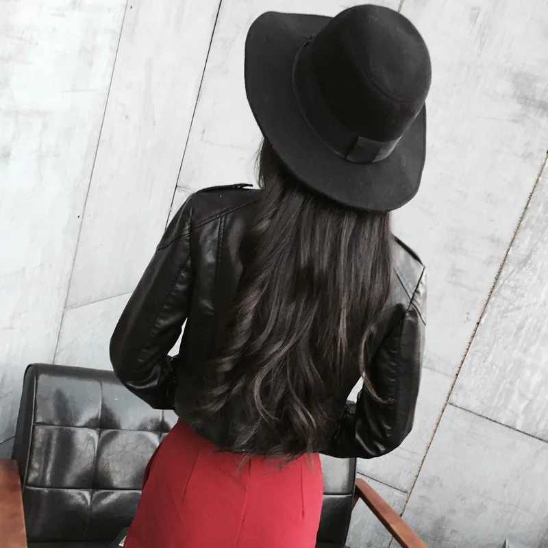 Повседневная Женская куртка из искусственной кожи модное женское пальто женские