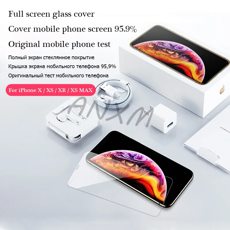 2 шт закаленное стекло для Apple iPhone X XS XR прозрачная защитная пленка экрана MAX