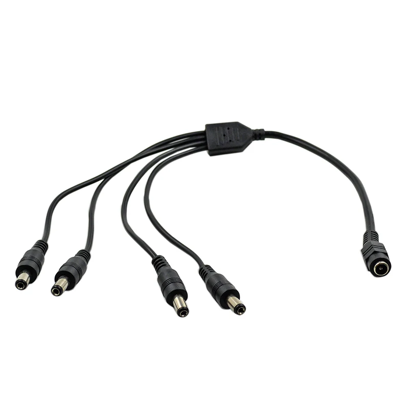 

free shipping 1 to 4 DC Power 4-Port Splitter Adapter Adaptor Cable CCTV Camer
