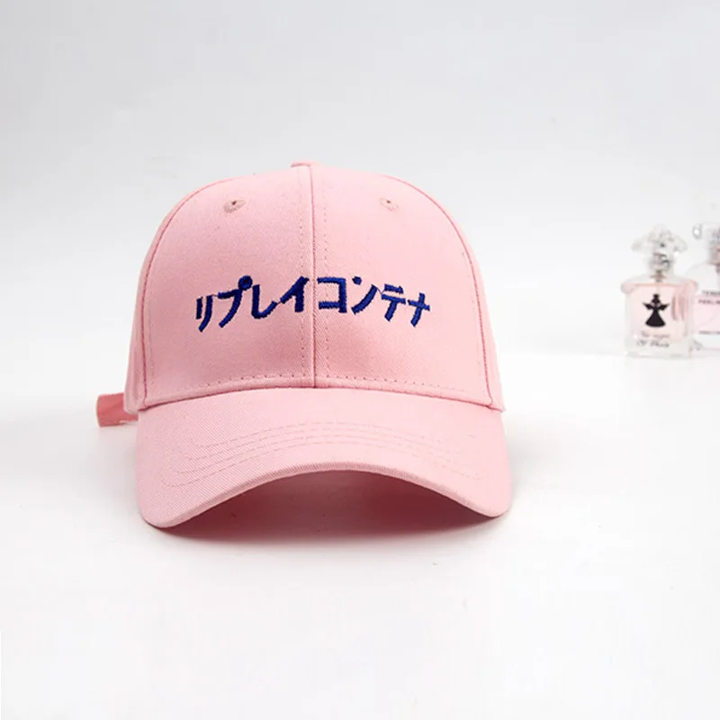 Модная японская бейсболка для мужчин и женщин Harajuku Хип-хоп шляпа розовый белый черный Кепка s - Цвет: Розовый