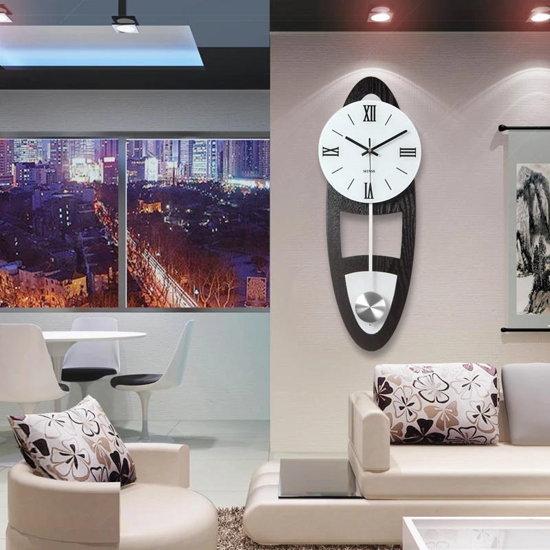 Новый китайский дерево часы Творческий Часы современный минималистский