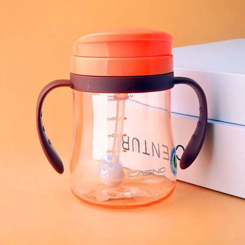 Brown Orange Силикагель для кормления детей малышей новорожденных чашки для питья бутылки для воды дети питьевой Сиппи чашка с соломинкой Copo Infantil поилка - Цвет: Brown Orange