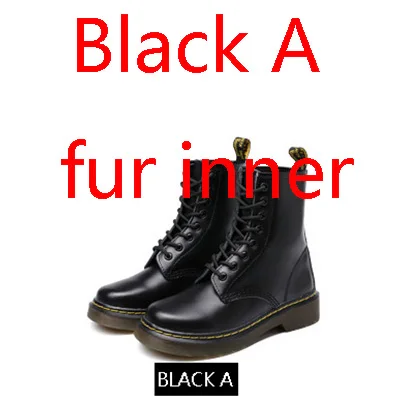 black A fur inner Г., женские ботинки из натуральной кожи обувь в стиле милитари розовый цвет, Botas Feminina, женские мотоциклетные ботильоны, модные ботинки женские Mujer - Цвет: black A fur inner
