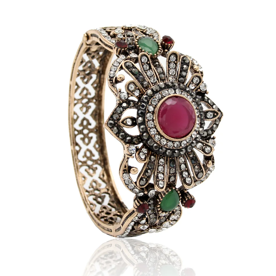 SUNSPICEMS турецкий винтажный браслет стразы для женщин этнический свадебный манжета