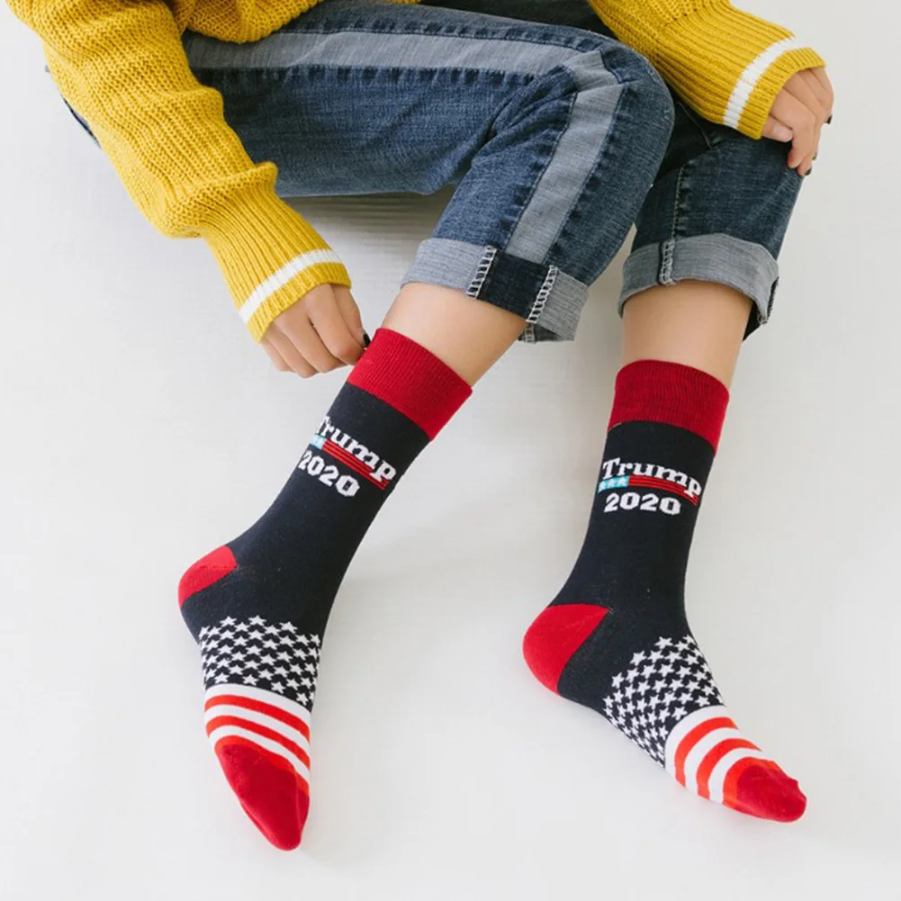 1 пара Chaussette модные удобные с принтом лодыжки Трамп 2020 для взрослых хлопок