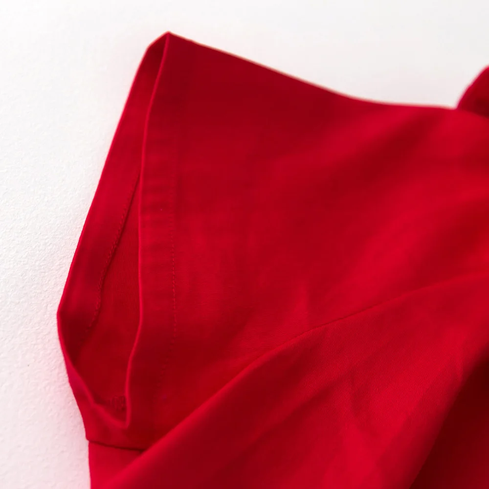 Новинка 2018 Женская винтажная одежда в стиле ретро женский летний топ красные