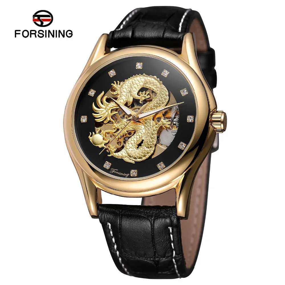 Forsining Original Watch for Men Automatic Skeleton Durable Genuine Leather Strap Popular Wristwatch FSG8151M3 | Наручные часы