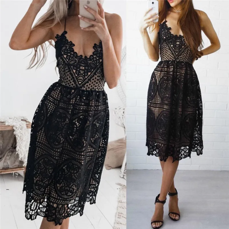 Лидер продаж 2018 кружевное платье модное облегающее ТРАПЕЦИЕВИДНОЕ ПЛАТЬЕ до