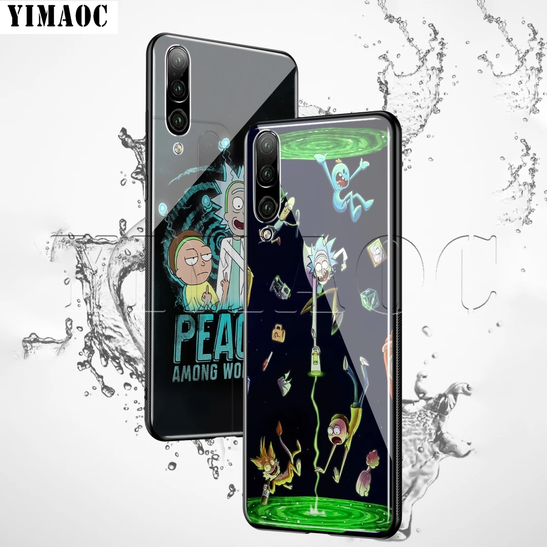 Стеклянный чехол YIMAOC Рик и Морти для huawei Honor mate 7A 8X9 P10 P20 P30 Y6 Y9 P smart lite Pro
