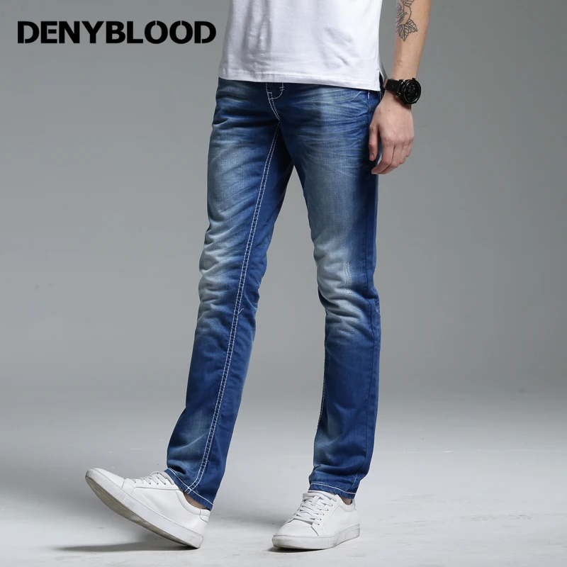 Мужские рваные джинсы с эффектом потертости Модные Винтажные повседневные брюки