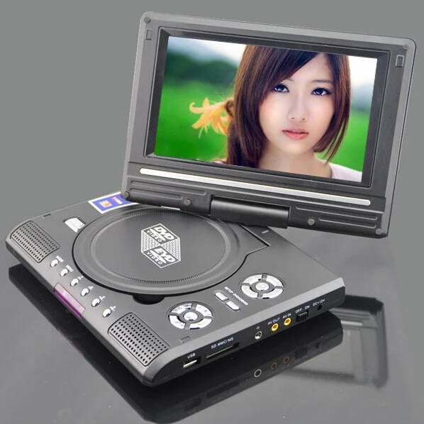 

7.8 Inch Portable DVD Player with 7 Inch TFT-LCD Display Screen 270 Rotating Game Analog TV USB & SD Card Slots VCD CD MP3 Play