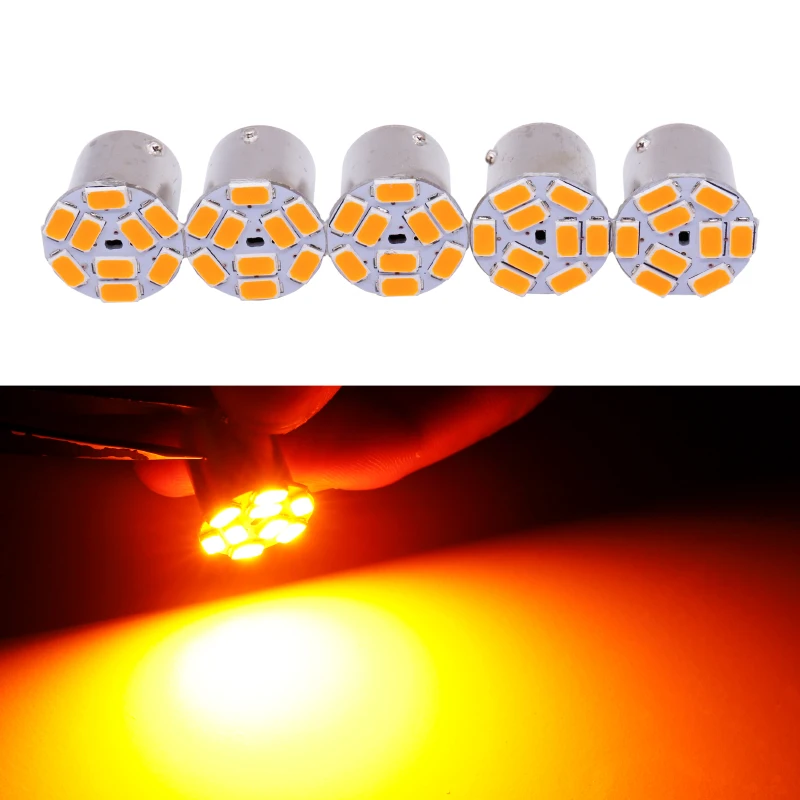 LYMOYO 10 шт. ba15s 1156 P21W 9 светодиодов 5730 9smd желтая автомобильная светодиодная лампа для
