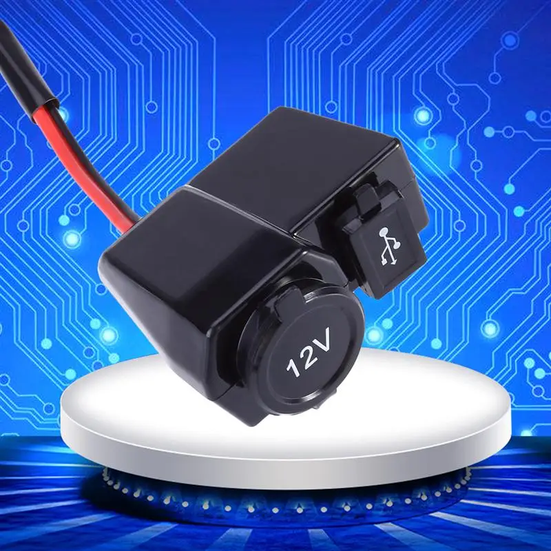 Водонепроницаемая 12V мотоциклетная зажигалка с креплением на руль & 2.1A USB розетка