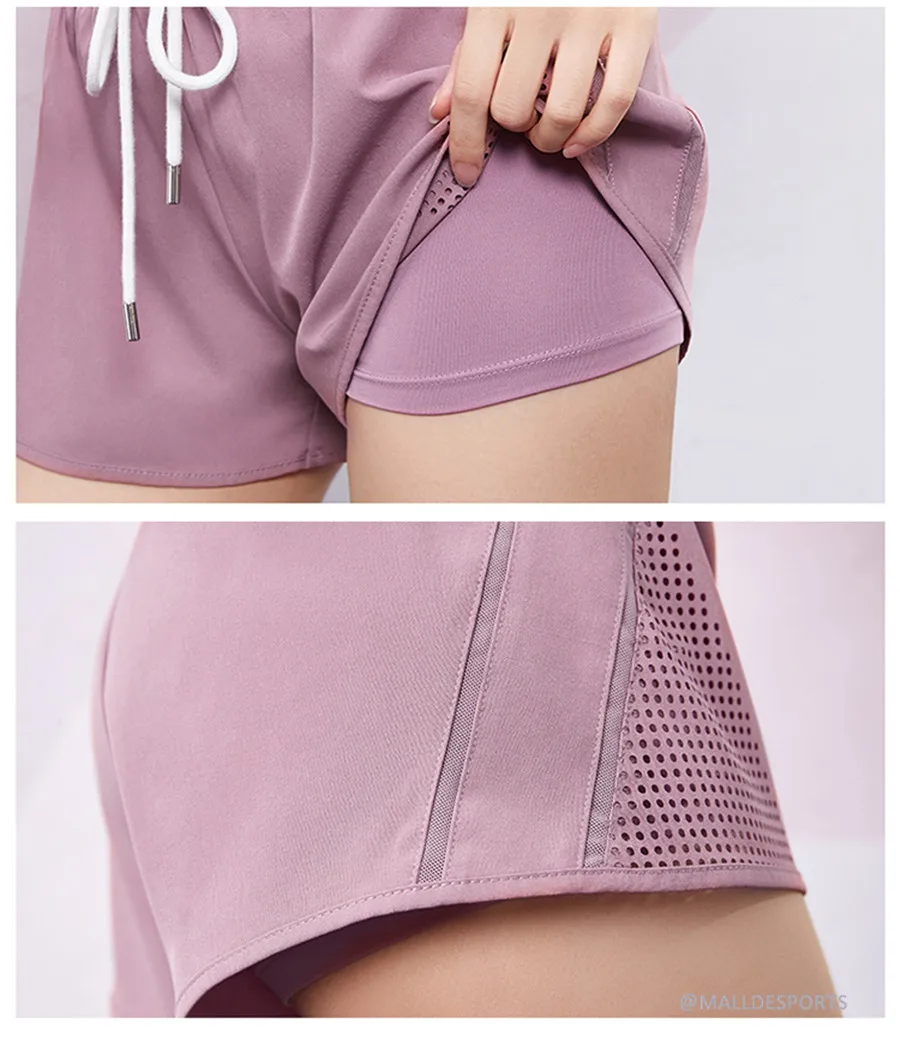 Спортивные шорты для женщин шорты для бега быстросохнущие 2 в 1 шорты для йоги и бега спандекс летняя спортивная одежда
