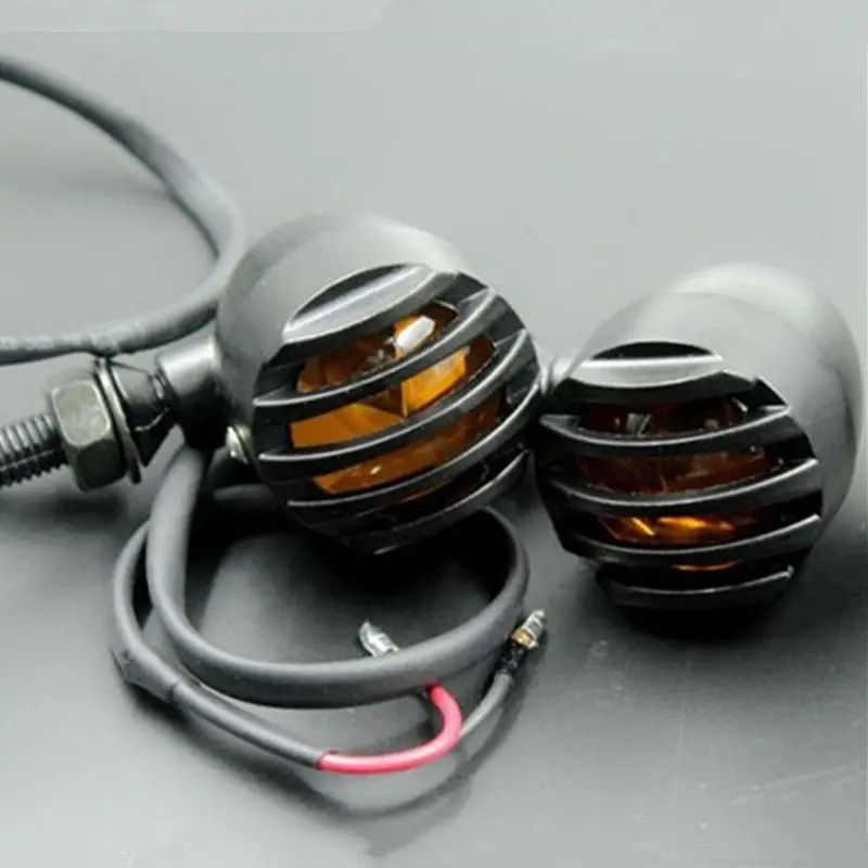 

2x Motorcycle Metal Bullet Turn Signal Lights Indicator Signal Chopper Touring Cruiser Cafe Racer Old School Bobber Street Bike