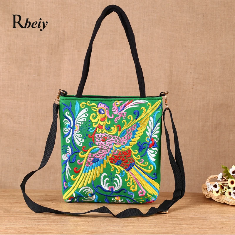 

Chinese style Female bag canvas embroidery Ethnic bag Green handbag Fabric bag fashion shoulder crossbody bag tote bag