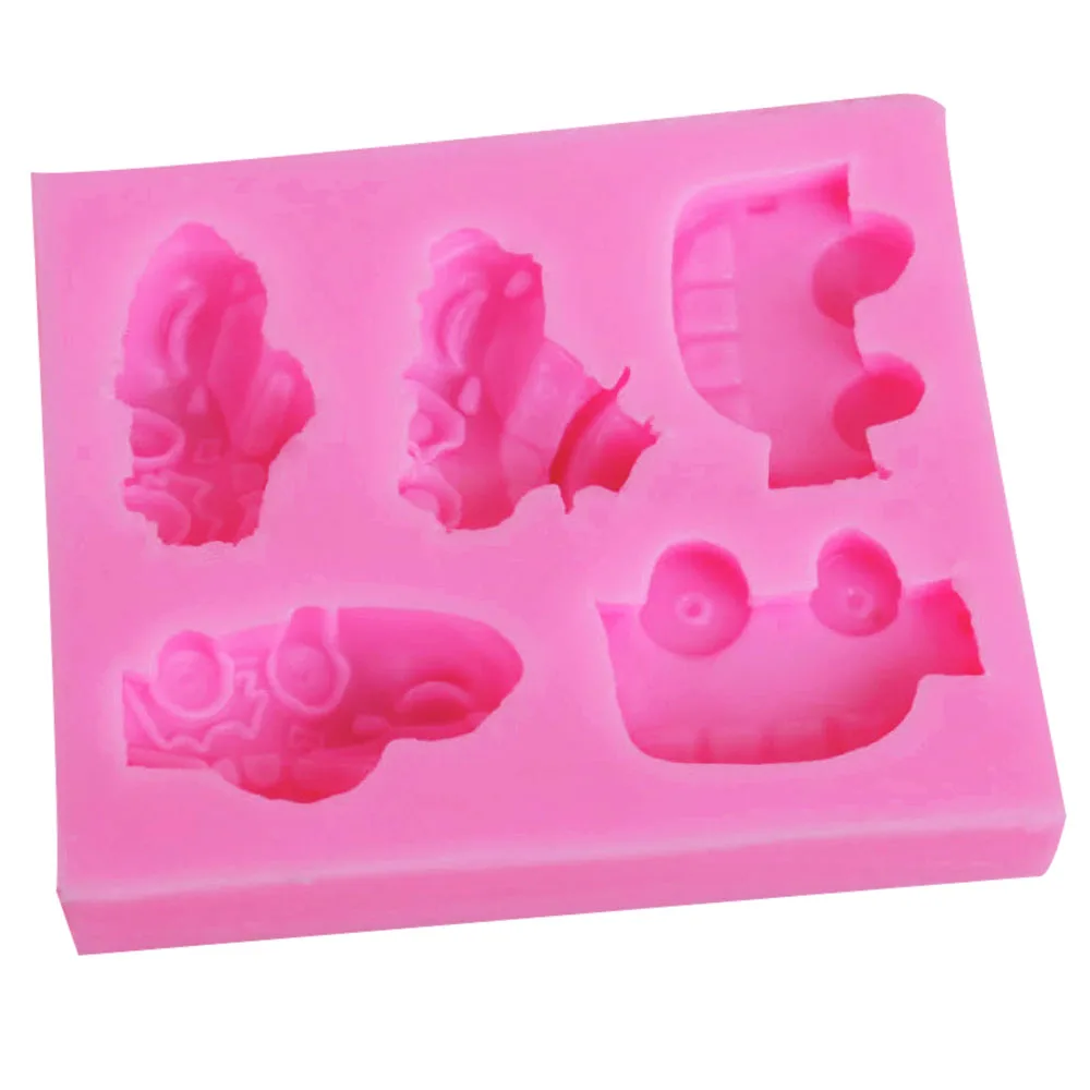 10PCS/SET M545 Cartoon Car Silicone Mold Cupcake Fondant Cake Decorating Tools Gumpaste Chocolate Moulds 7.3*6.3*1cm | Дом и сад