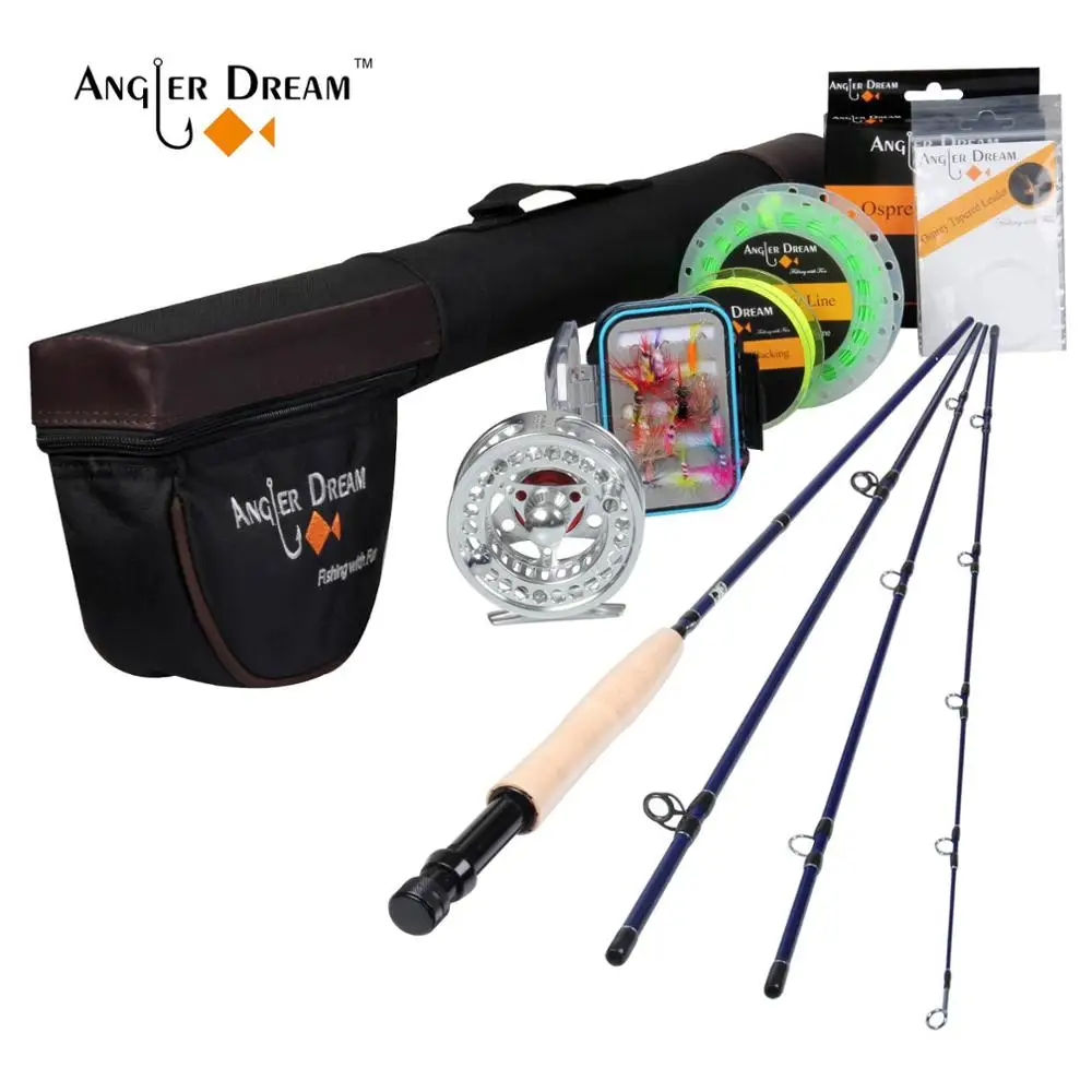 Angler Dream Fly рыболовные снасти 2,7 м спиннинги 5/6 CNC-Обработанная алюминиевая катушка для рыбалки с рыболовными приманками и линиями - Цвет: SILVER SPRING