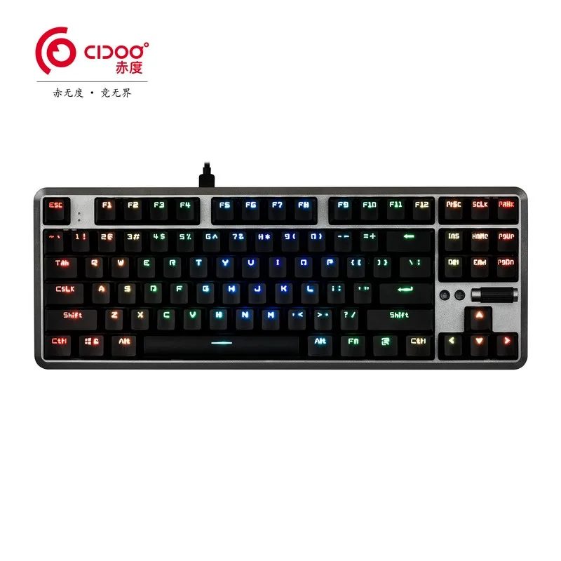 Новинка! CDOO CD702S USB Проводная Механическая клавиатура синий/красный/черный переключатель игровая клавиатура с RGB подсветкой 87 клавиш для ПК ноутбука