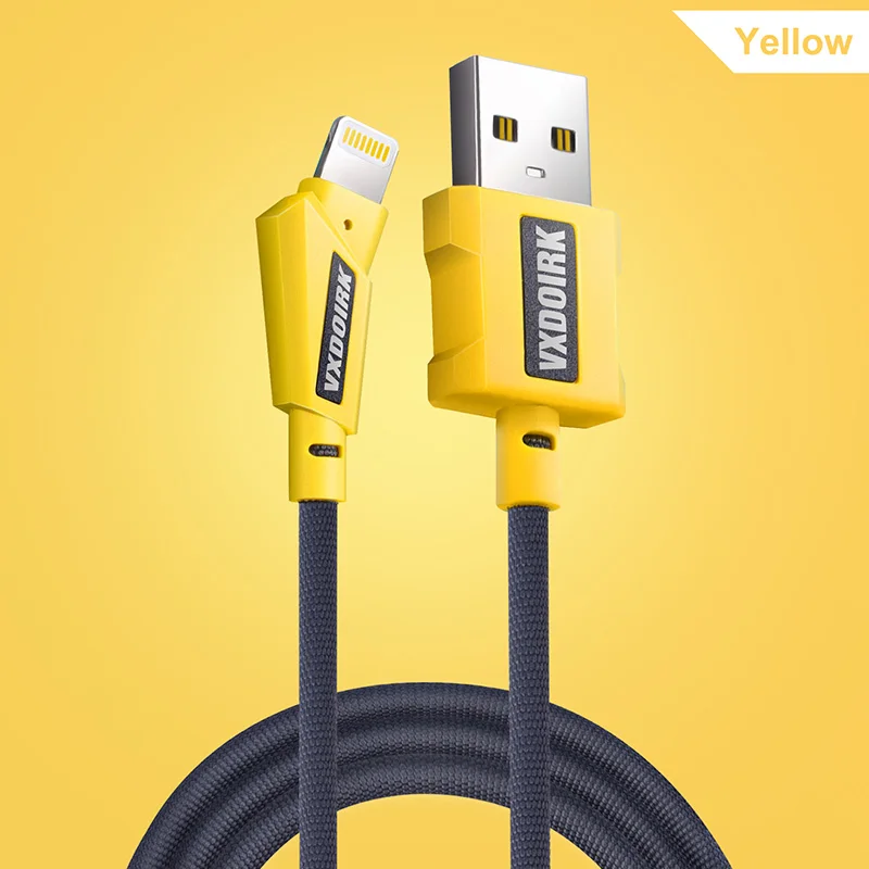 Vxdoirk MFi кабель USB для iPhone X Xs X Max XR 2.4A кабель для iPhone 8 7 6 Plus - Цвет: Gray yellow