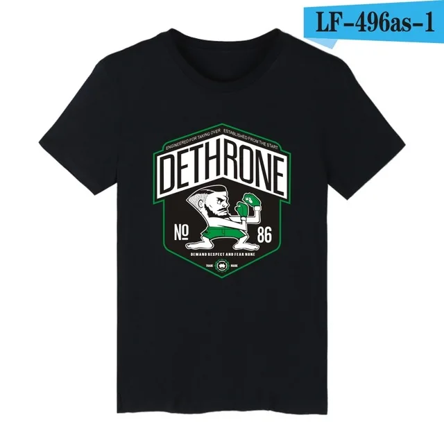 black Dethrone Conor McGregor Dublin футболка для мужчин, модная мужская футболка с коротким рукавом, брендовая качественная хлопковая футболка, топы, быстрая - Цвет: black