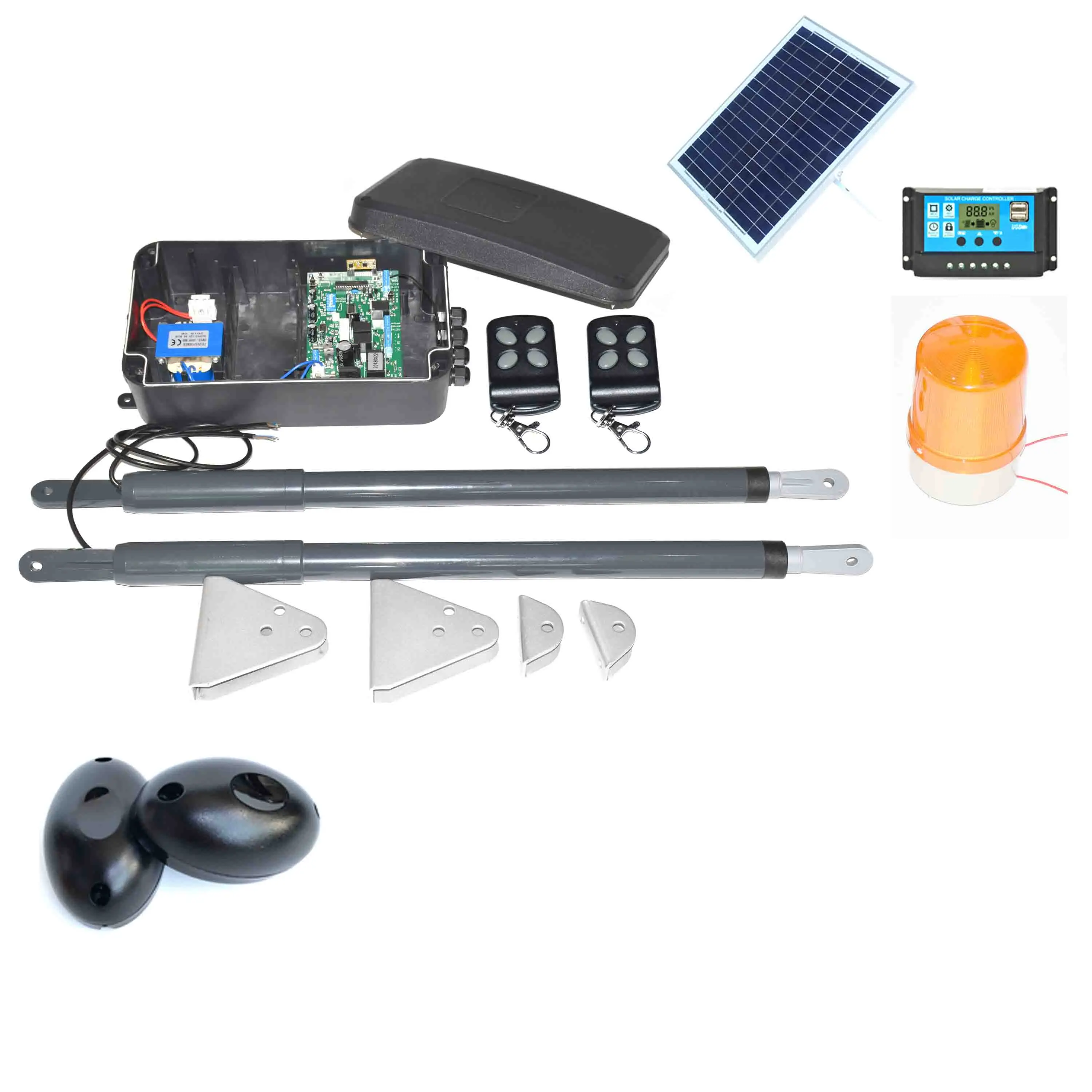 Kit 4 AC220V 200 кг водонепроницаемые автоматические двойные рычаги на солнечных батареях swing оператор привода для открывания ворот с 20 Вт солнечной панелью - Цвет: Kit 4