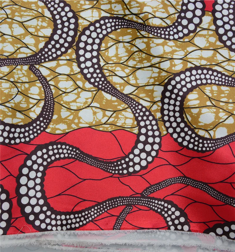

High quality digital printed satin fabric 5 yards/lot new fashion african wax pattern design satin silk fabric for dress SA17005