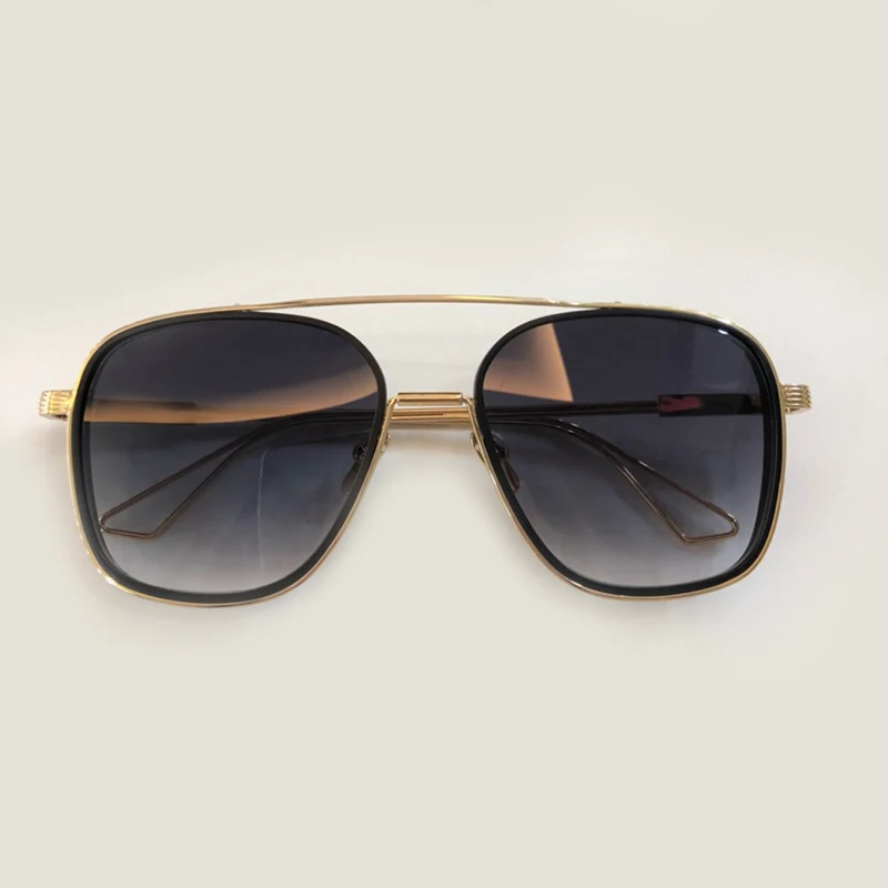 No.5 Sunglasses Мужские квадратные солнцезащитные очки высокое качество с упаковочная коробка оправа из сплава, зеркальная UV400 объектив Мужская Мода очки оттенки - Цвет линз: No.5 Sunglasses