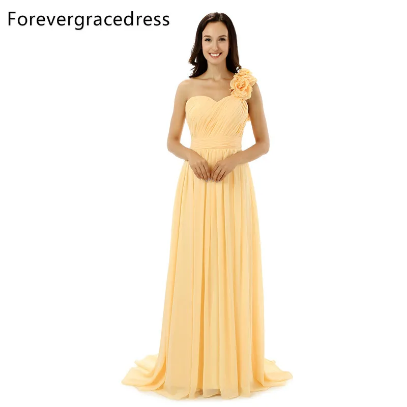 Forevergracedress реальные фотографии желтый платье подружки невесты простые линии