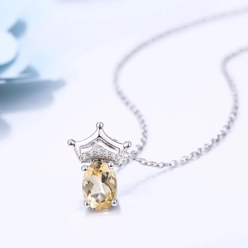 DOUBLE R 0.76ct натуральный драгоценный камень цитрин серебро 925 пробы Кулон Ювелирные