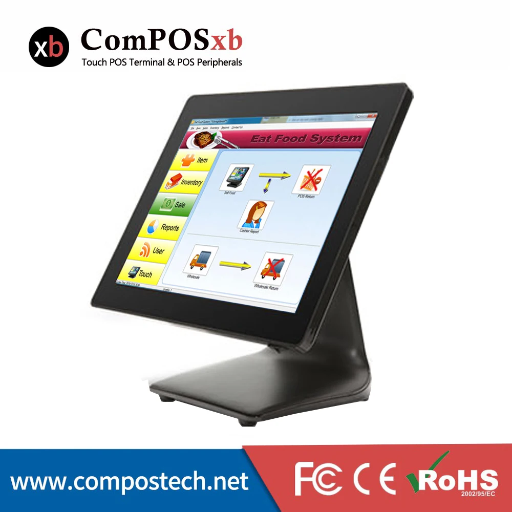 Бесплатная доставка ComPOSxb Китай 15 ''емкостный сенсорный экран ПК все в одном TFT