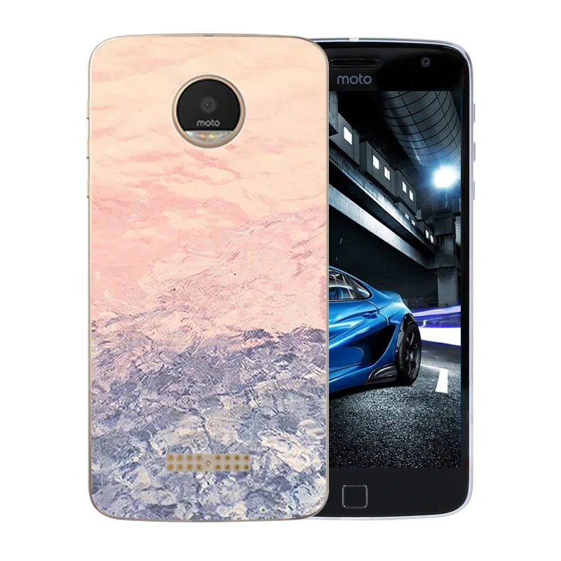Phone Cases For Motorola Moto Z Play Flexible Color Stone Pattern Transparent Shell for X 4 XT 1635-03 XT1635 Mo Back Cover |