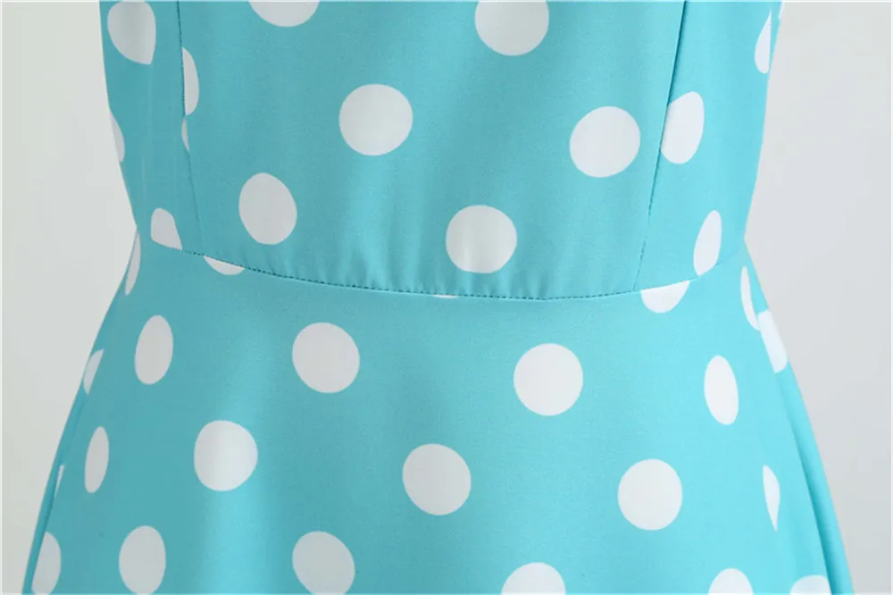Летние женские платья Хепберн ретро халат винтажные платья Vestidos 50s 60s рокабилли Pin Up черный горошек Свинг платья