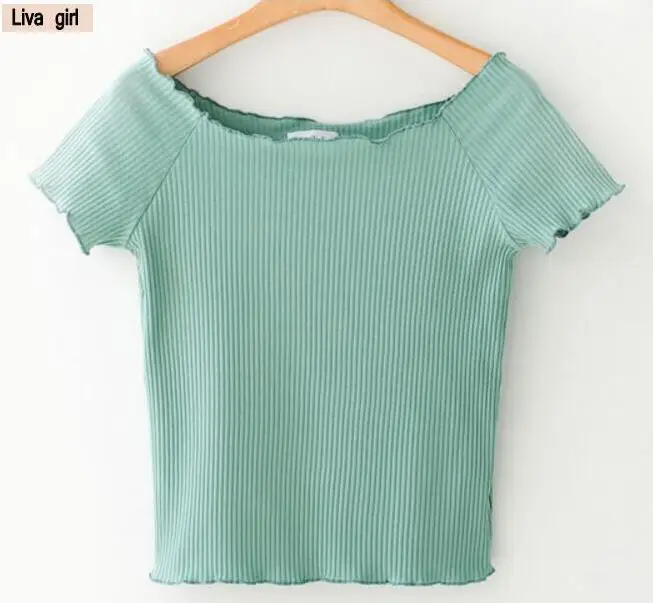 Оптовая слово воротник без бретелек рубашка сплошной цвет высокой талии