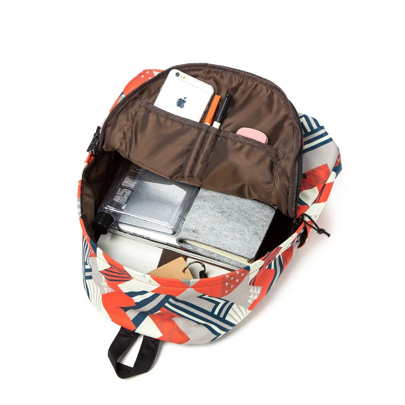 Мода Геометрические печати Повседневное Для женщин мужчин Рюкзаки студент