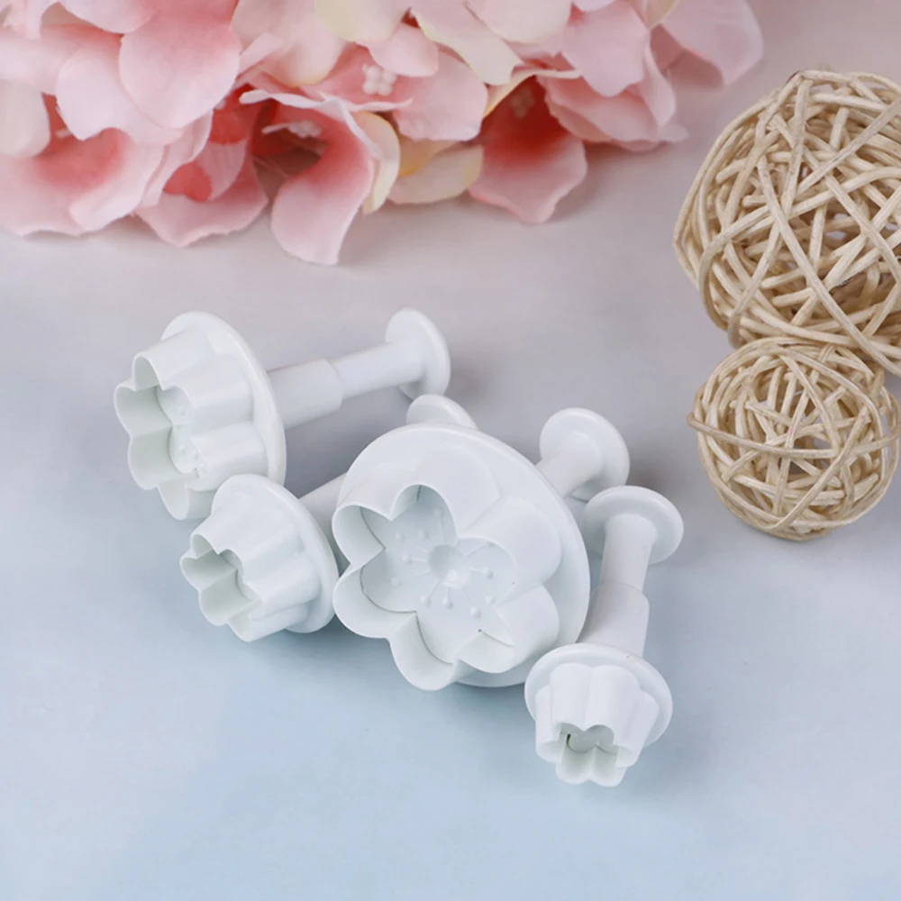 4 шт./компл. Peach Blossom Форма пластиковые формы для печенья цветок серии печенье плесень Плунжер для декорирования тортов инструменты