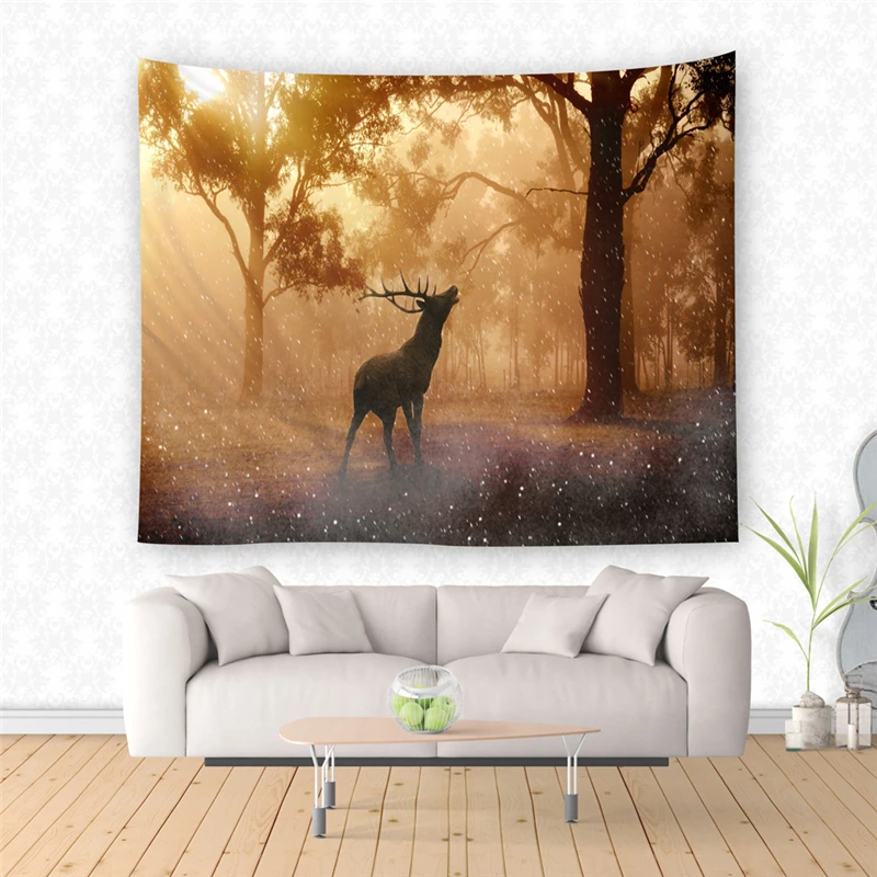 Casegrace Forest Tapestry Simple Style Wall Dorm Decor Hanging Printed With Polyerter Table Cloth Picnic | Дом и сад
