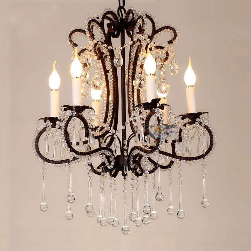저렴한 바 골동품 페인트 철 샹들리에 산업 조명 침실 블랙 크리스탈 샹들리에 거실 교수형 램프 아이의 정착물 저렴한 바 골동품 페인트 철 샹들리에 산업 조명 침실 블랙 크리스탈 샹들리에 거실 교수형 램프 아이의 정착물