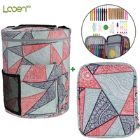 looen crochet hook set with empty yarn storage bag geometric patterns knitting bag diy needle arts craft sewing tools with case