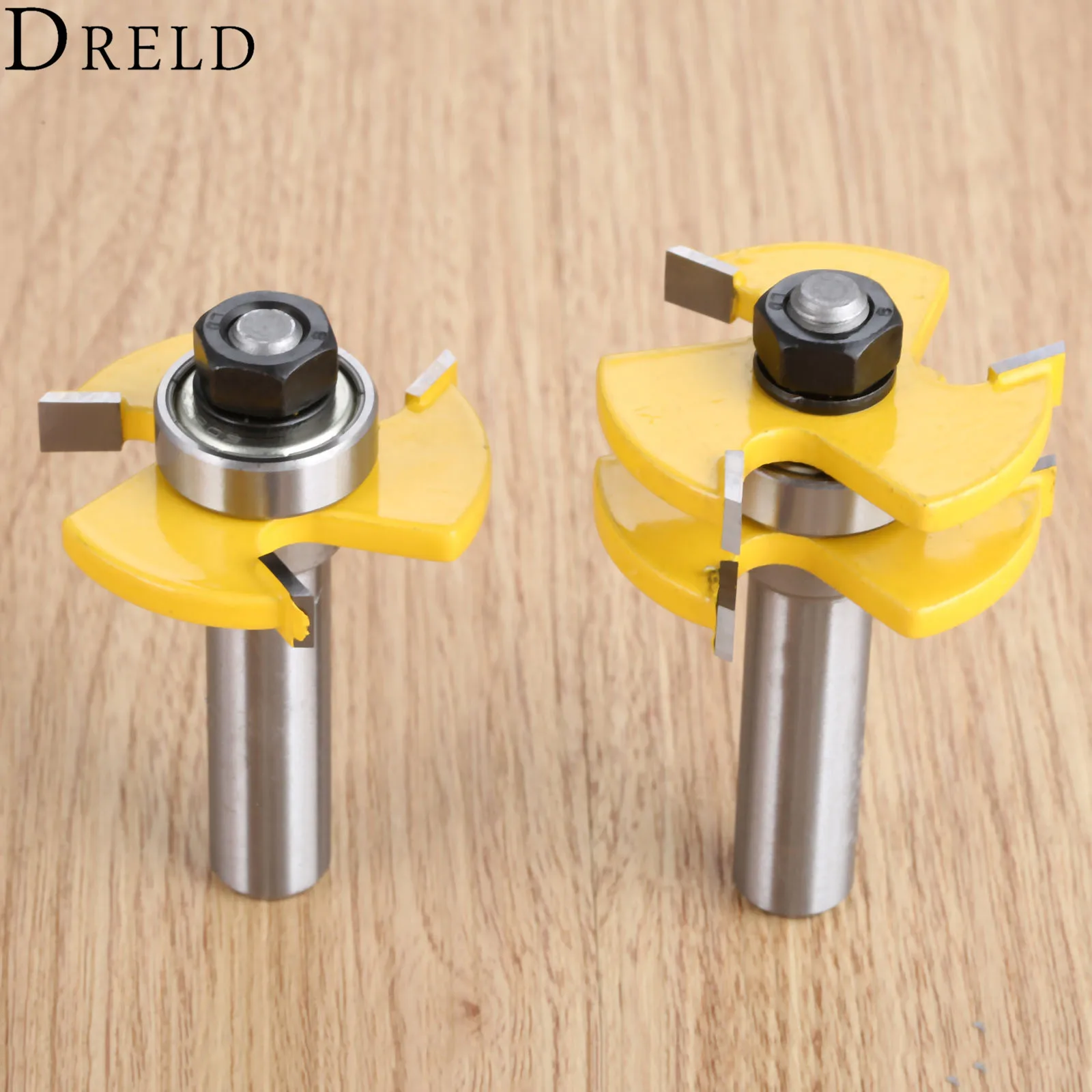 DRELD 2pcs 1/2 &quotхвостовик Язык и паз Соединительный маршрутизатор бит древесины