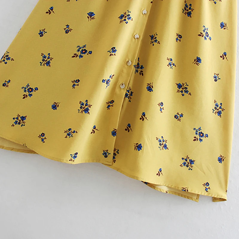 Женское платье миди в стиле ретро с v-образным вырезом и цветочным принтом на