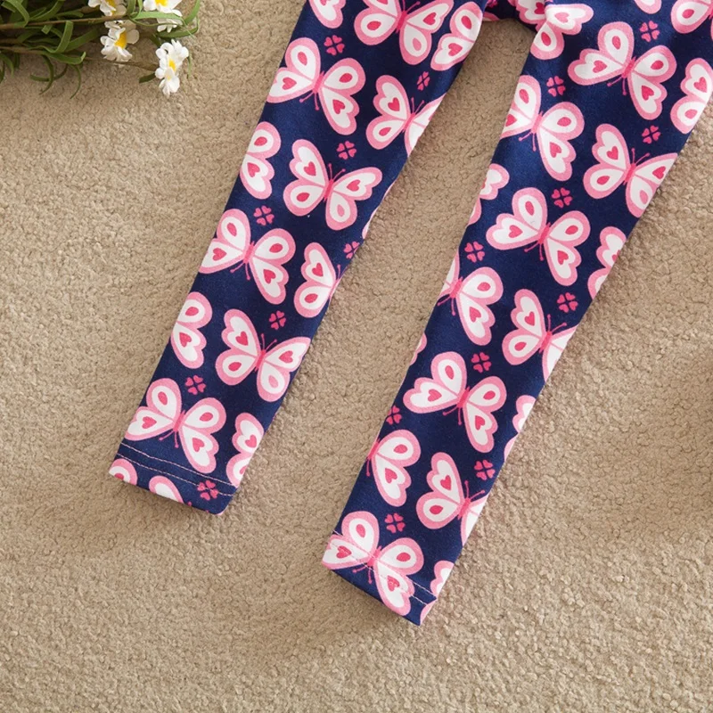 Dxton/Детские леггинсы для девочек штаны с аппликацией в виде бабочек 2018 брендовые