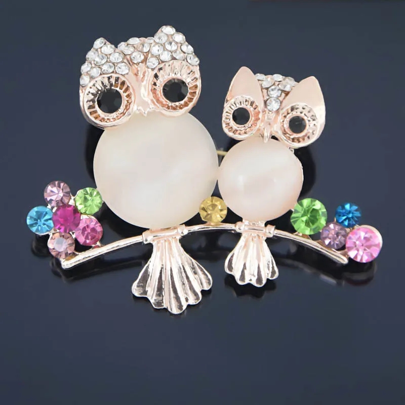 Брошь в виде совы с опалом и кристаллами|owl brooch|pin pinbrooch pins |