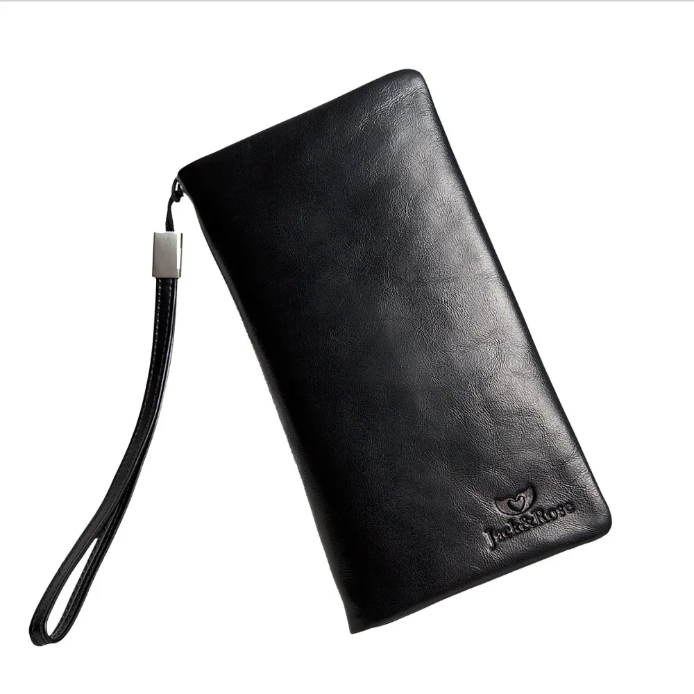 Новый мягкий мужской кошелек из натуральной кожи с воском Длинный дизайнерский