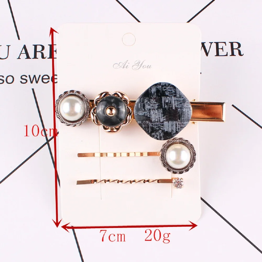 Винтажная заколка для волос 3 шт./компл. модная Корейская женская имитирующая