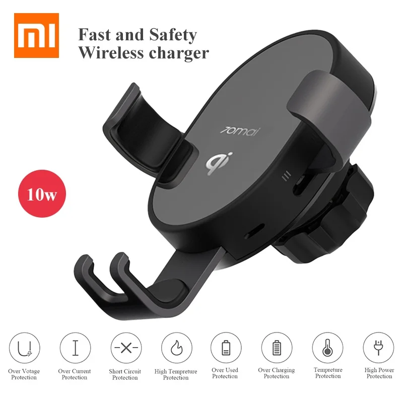 Xiaomi 70mai Qi Беспроводное Автомобильное зарядное устройство 10 Вт Автомобильный кронштейн интеллектуальный датчик быстрое 70 МАИ Беспроводное зарядное устройство держатель телефона для автомобиля Авто